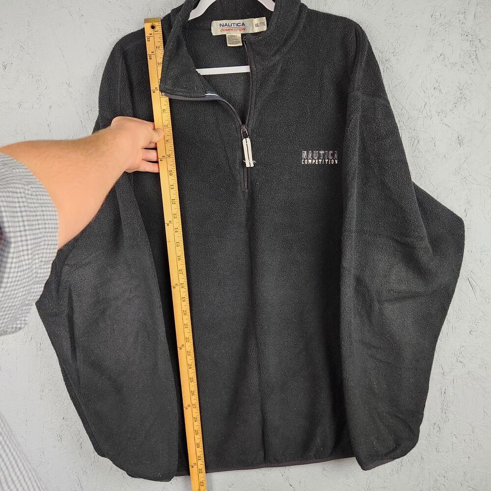 Vintage Nautica Competition Pullover Mens 2XL Black NAUTECH Fleece Half Zip USA - Picture 5 of 14